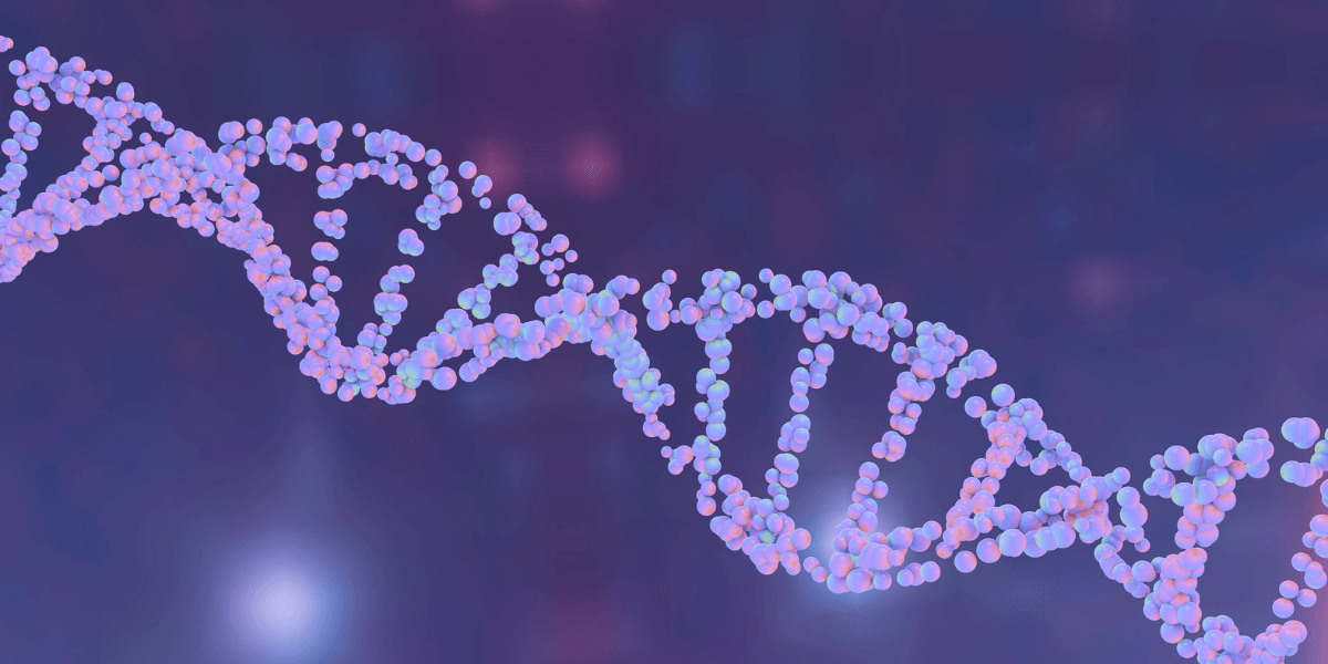 double helix with purple background